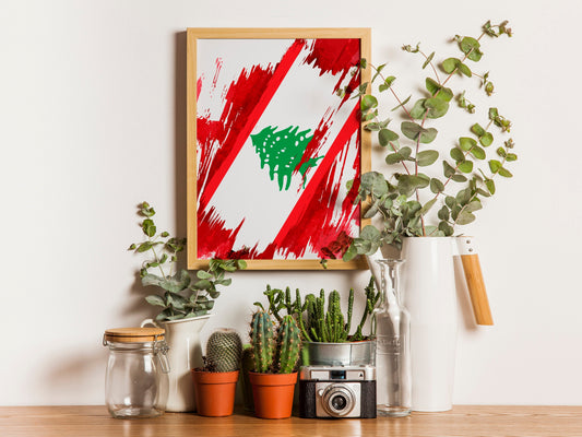 Lebanon Flag Print | Lebanon Poster | Lebanon Wall art print | Lebanon Home Decoration | Unframed