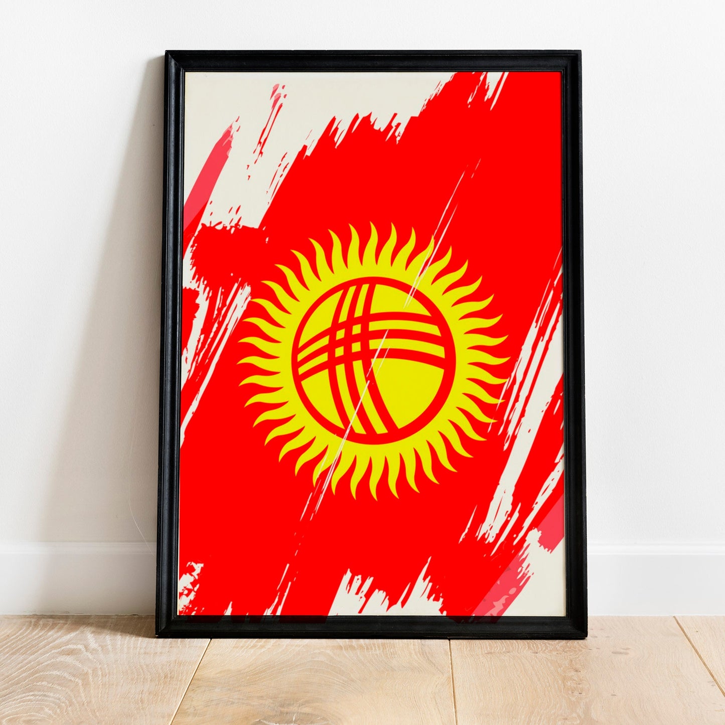 Kyrgyzstan Flag Print | Kyrgyzstan Poster | Kyrgyzstan Wall art print | Kyrgyzstan Home Decoration | Unframed