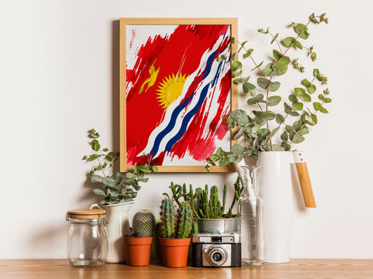 Kiribati Flag Print | Kiribati Poster | Kiribati Wall art print | Kiribati Home Decoration | Unframed