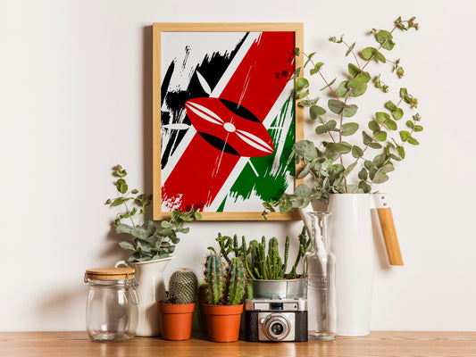 Kenya Flag Print | Kenya Poster | Kenya Wall art print | Kenya Home Decoration | Unframed