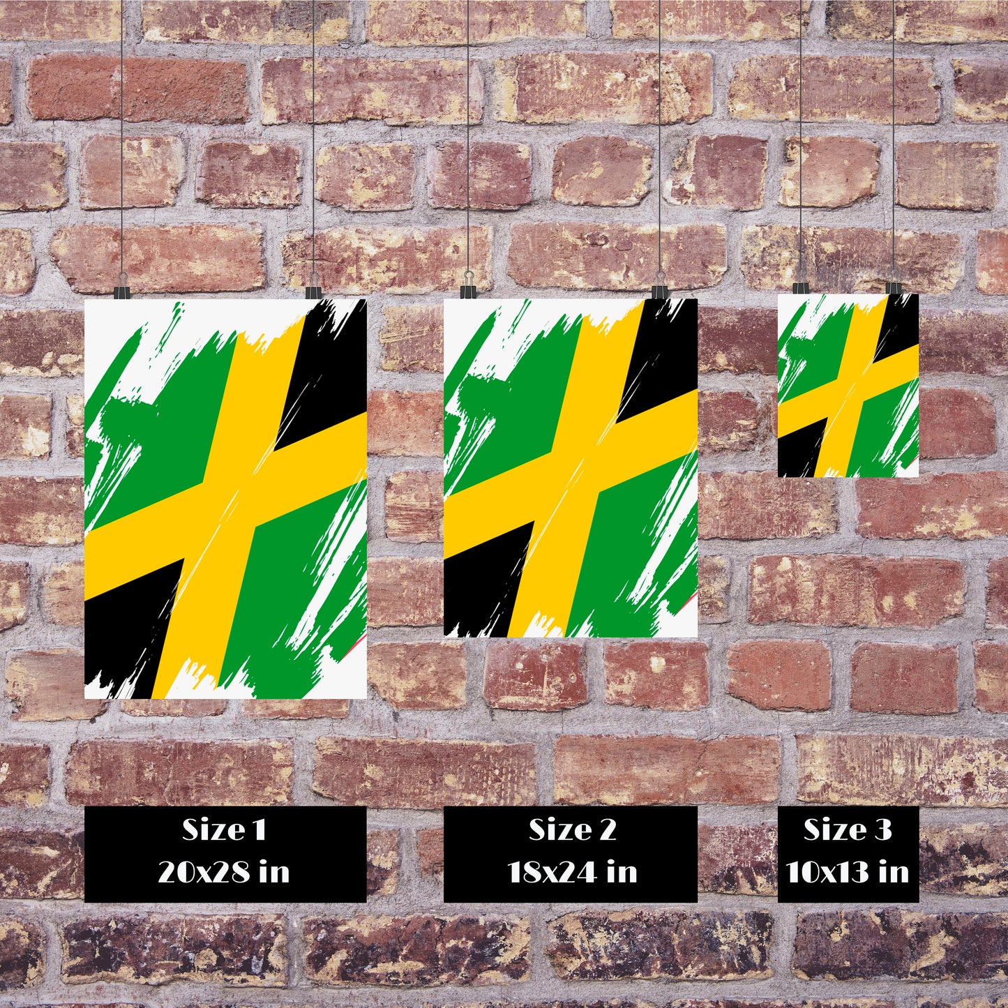 Jamaica Flag Print | Jamaica Poster | Jamaica Wall art print | Jamaica Home Decoration | Unframed