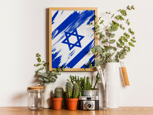 Israel Flag Print | Israel Poster | Israel Wall art print | Israel Home Decoration | Unframed