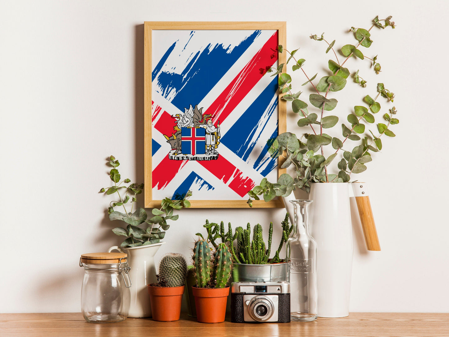 Iceland Flag Print | Iceland Poster | Iceland Wall art print | Iceland Home Decoration | Unframed