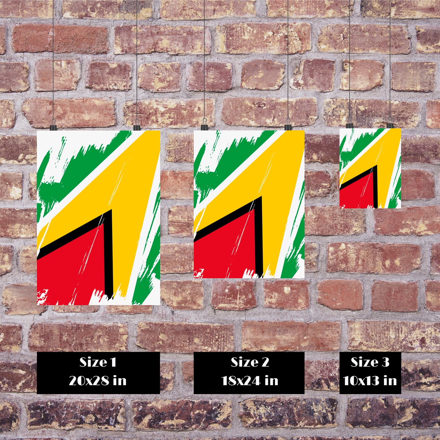 Guyana Flag Print | Guyana Poster | Guyana Wall art print | Guyana Home Decoration | Unframed