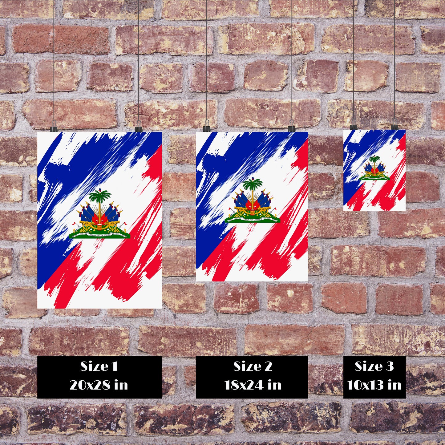 Haiti Flag Print | Haiti Poster | Haiti Wall art print | Haiti Home Decoration | Unframed