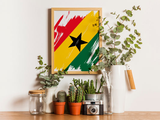 Ghana Flag Print | Ghana Poster | Ghana Wall art print | Ghana Home Decoration | Unframed