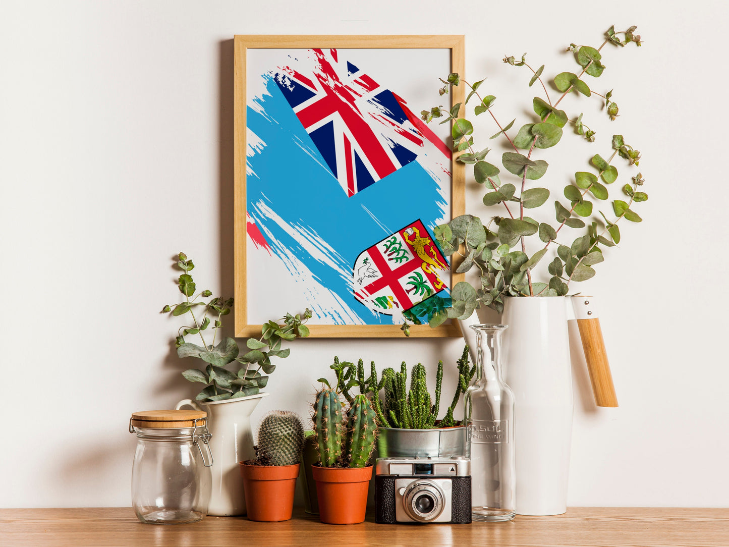 Fiji Flag Print | Fiji Poster | Fiji Wall art print | Fiji Home Decoration | Unframed