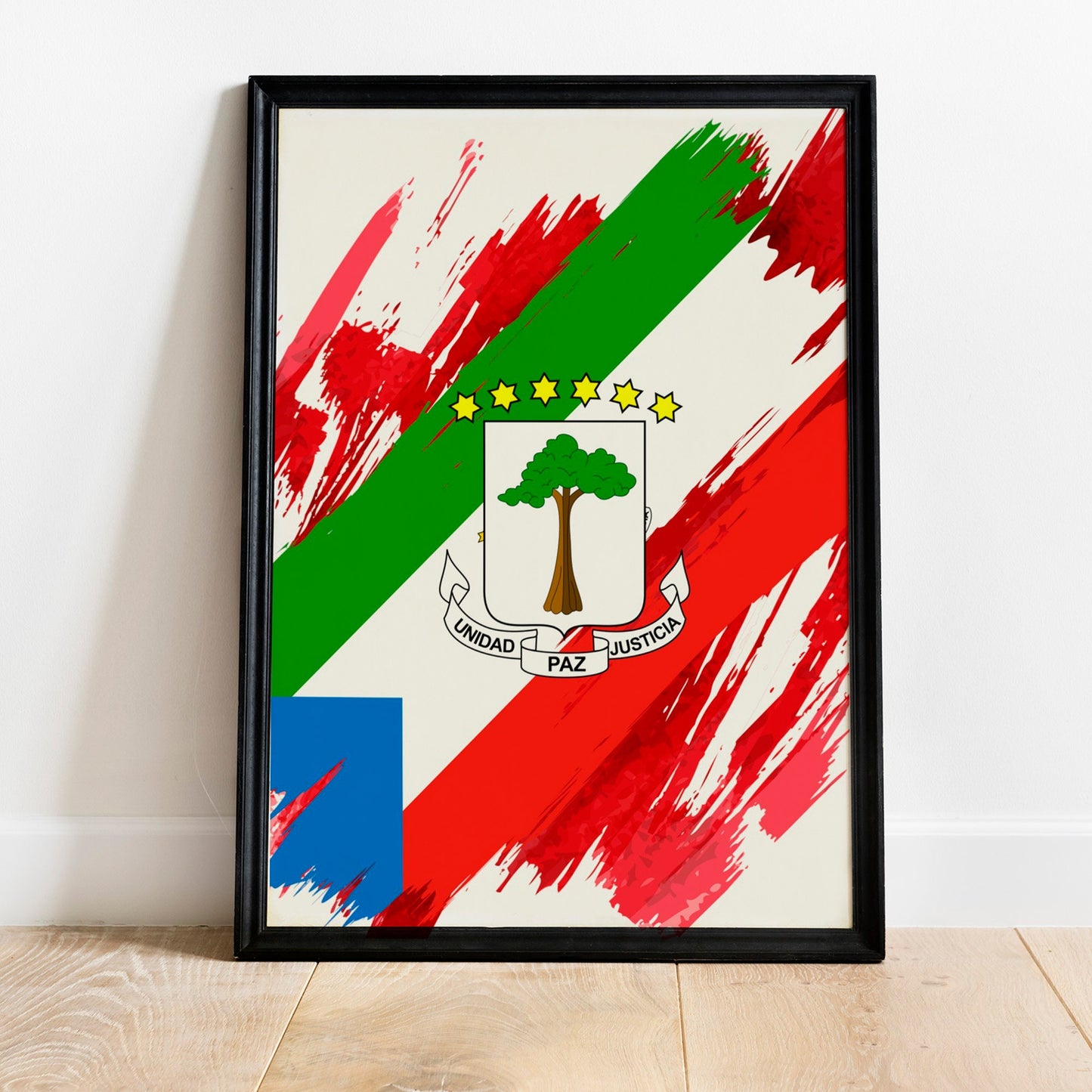 Equatorial Guinea Flag Print | Equatorial Guinea Poster | Equatorial Guinea Wall art print | Equatorial Guinea Home Decoration | Unframed