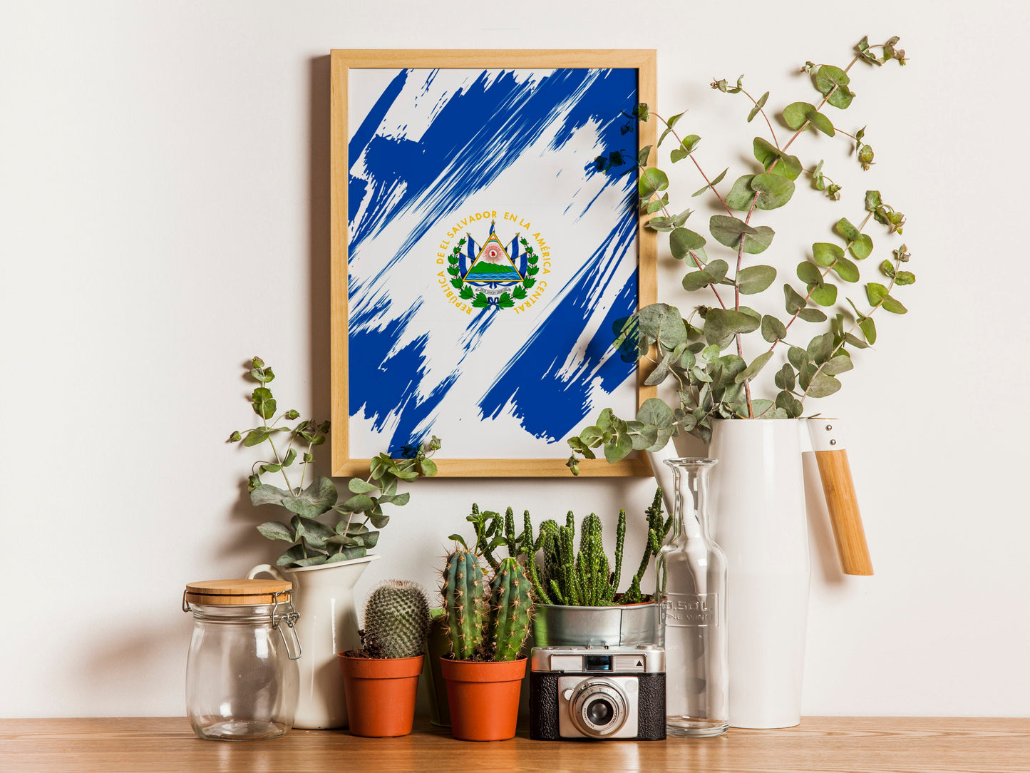 El Salvador Flag Print | El Salvador Poster | El Salvador Wall art print | El Salvador Home Decoration | Unframed