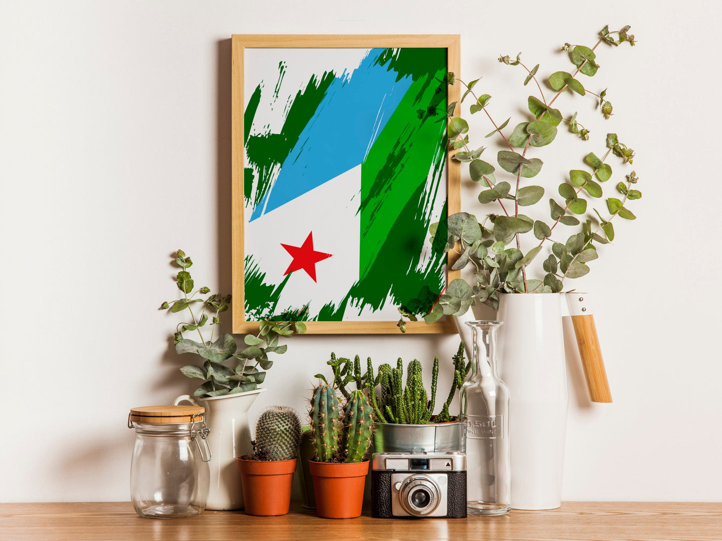 Djibouti Flag Print | Djibouti Poster | Djibouti Wall art print | Djibouti Home Decoration | Unframed