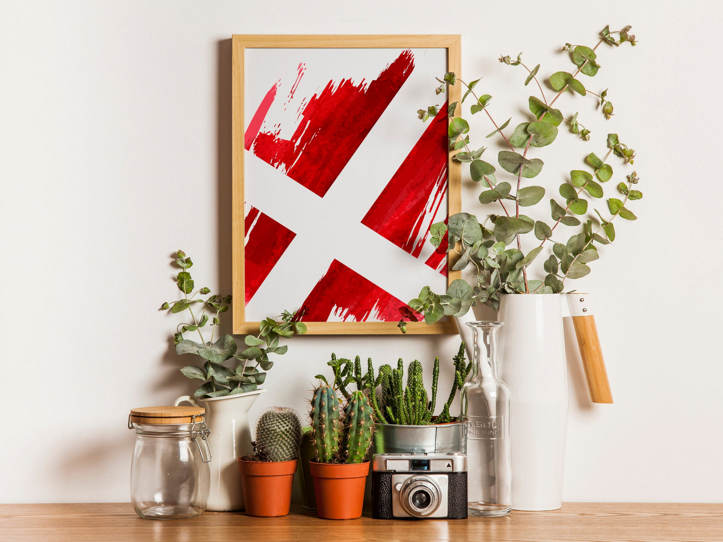 Denmark Flag Print | Denmark Poster | Denmark Wall art print | Denmark Home Decoration | Unframed