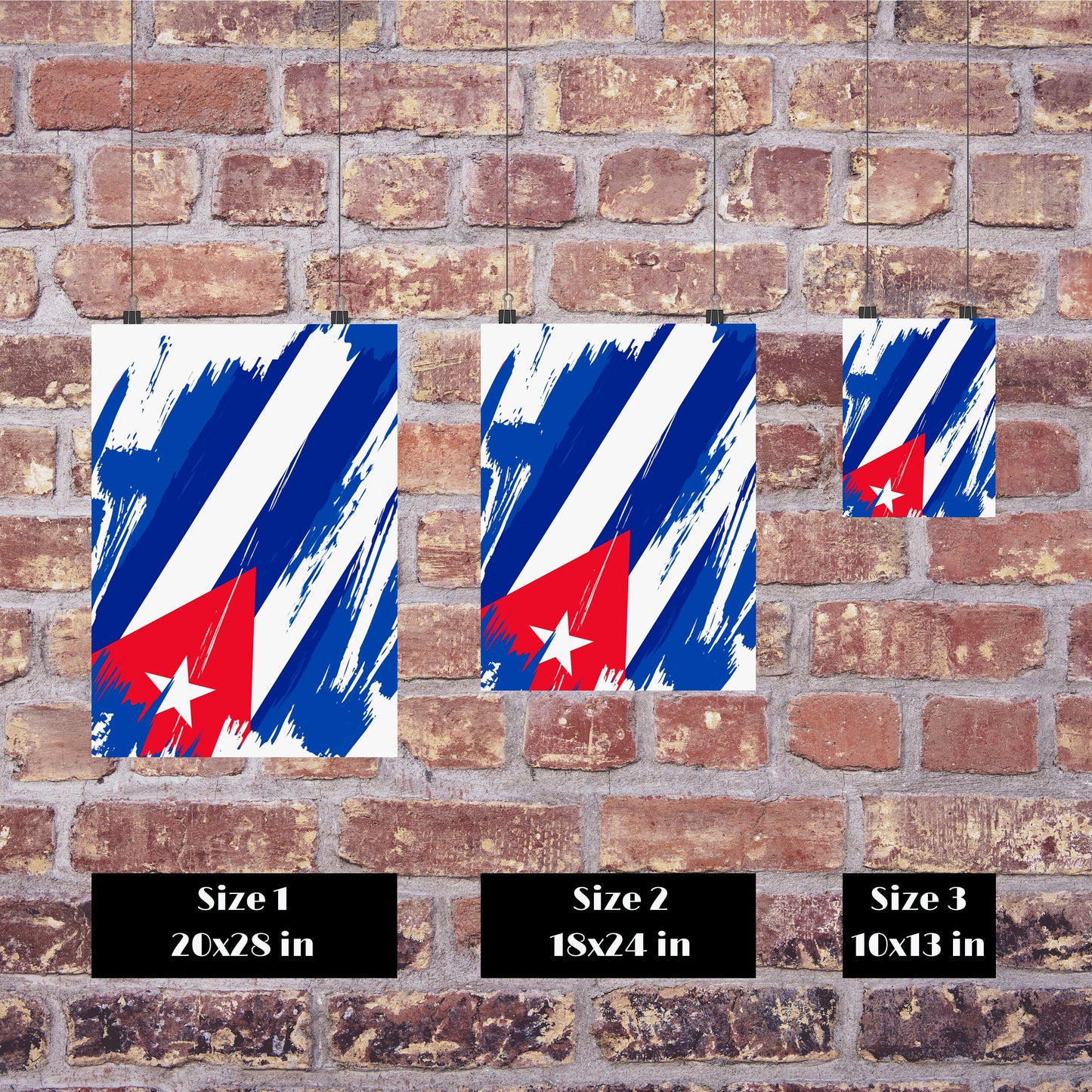 Cuba Flag Print | Cuba Poster | Cuba Wall art print | Cuba Home Decoration | Unframed