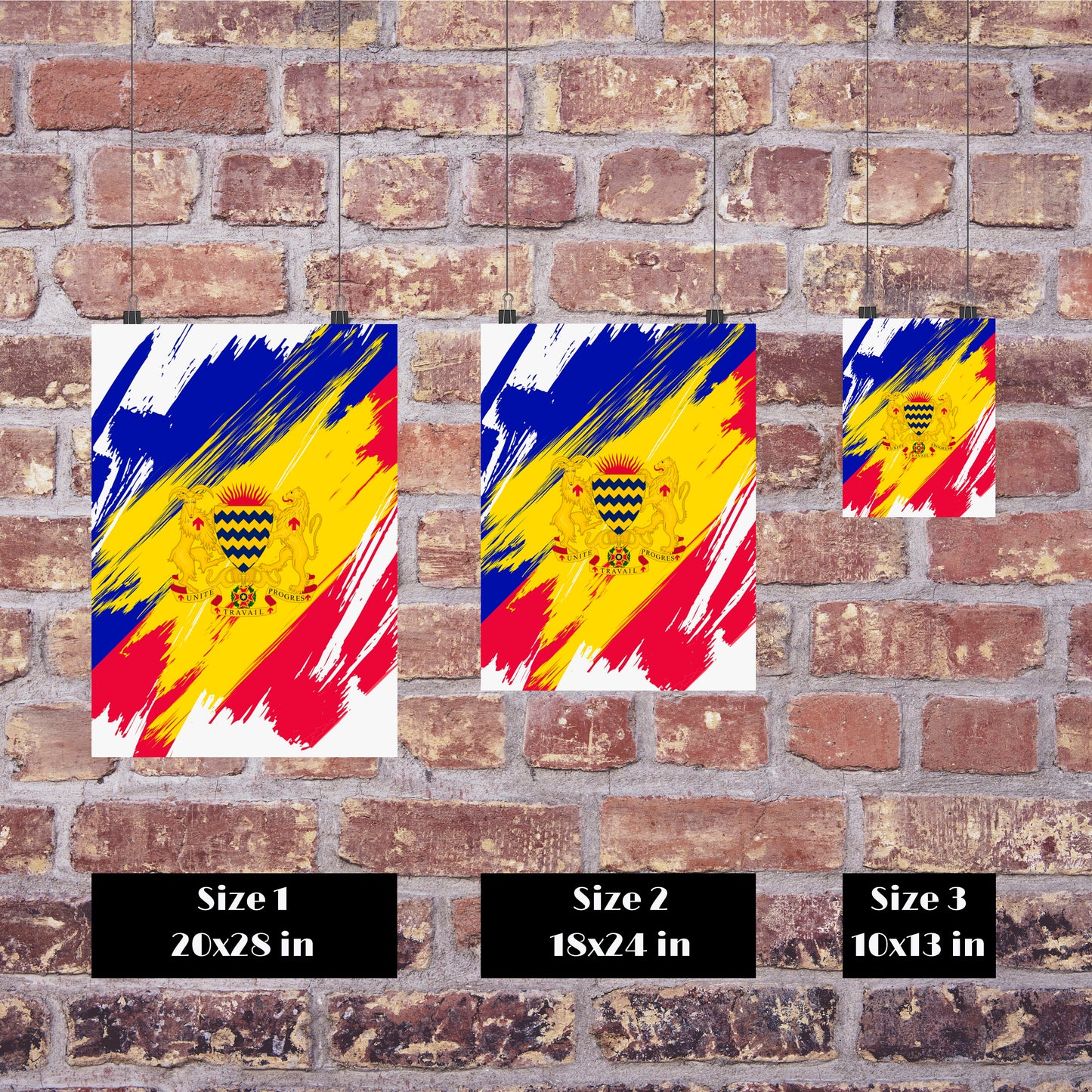 Chad Flag Print | Chad Poster | Chad Wall art print | Chad Home Decoration | Unframed