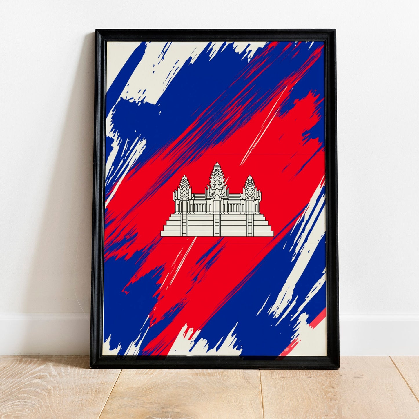 Cambodia Flag Print | Cambodia Poster | Cambodia Wall art print | Cambodia Home Decoration | Unframed