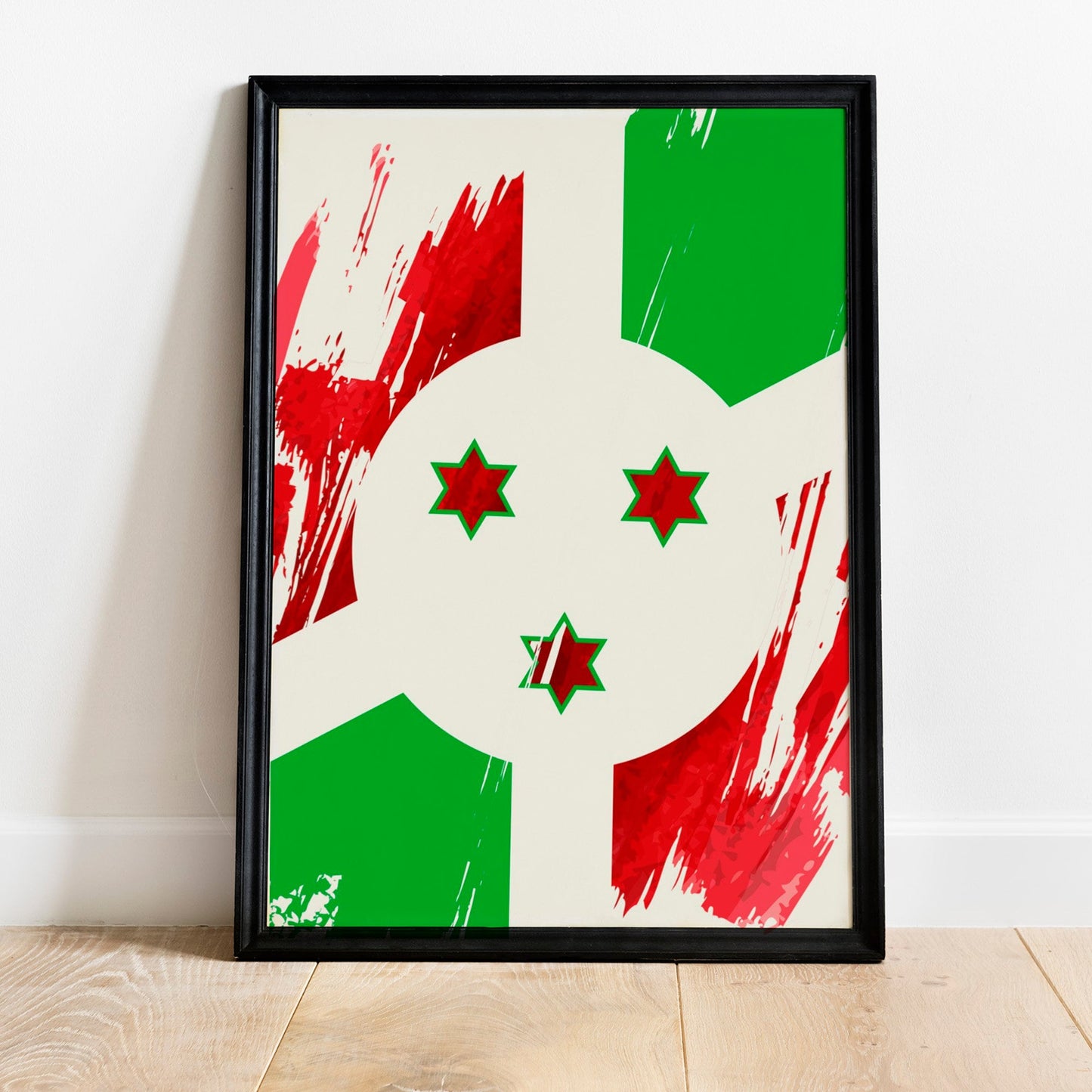 Burundi Flag Print | Burundi Poster | Burundi Wall art print | Burundi Home Decoration | Unframed