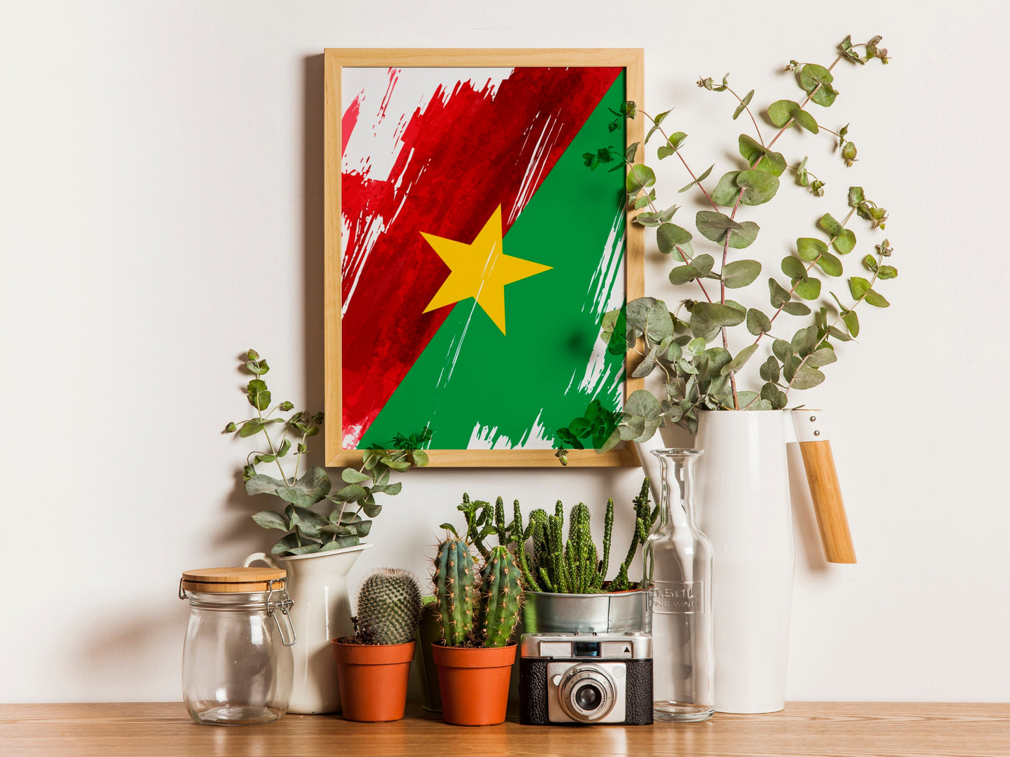 Burkina Faso Flag Print | Burkina Faso Poster | Burkina Faso Wall art print | Burkina Faso Home Decoration | Unframed