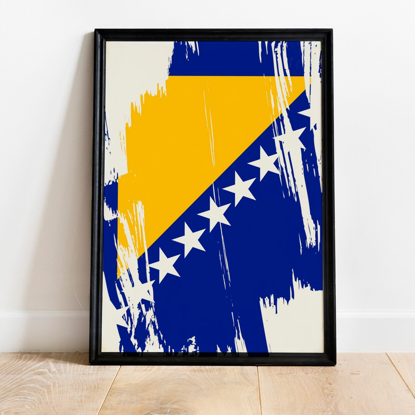 Bosnia and Herzegovina Flag Print | Bosnia and Herzegovina Poster | Bosnia and Herzegovina Wall art print | Unframed