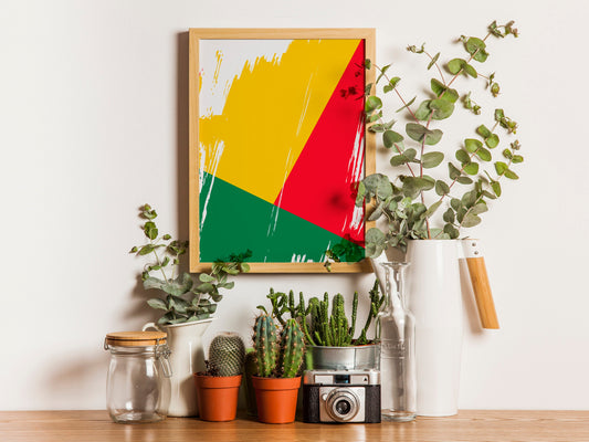 Benin Flag Print | Benin Poster | Benin Wall art print | Benin Home Decoration | Unframed