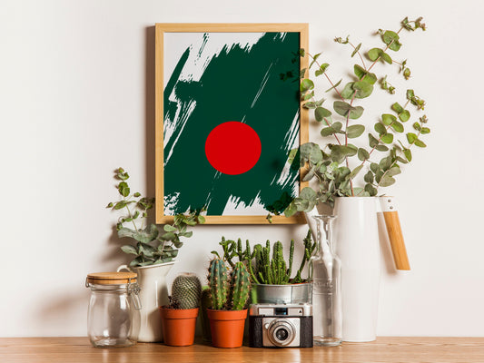 Bangladesh Flag Print | Bangladesh Poster | Bangladesh Wall art print | Bangladesh Home Decoration | Unframed